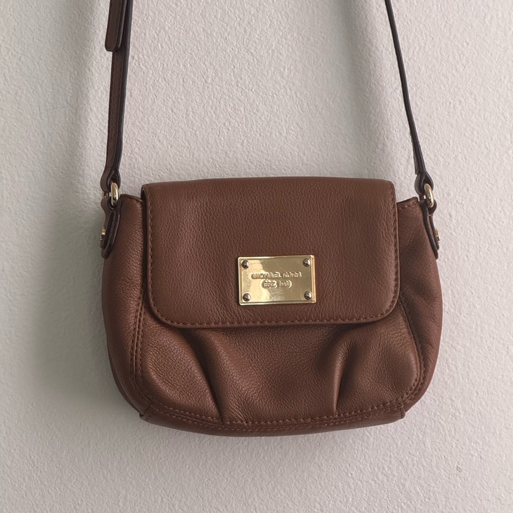 Michael Kors Brown Crossbody Bag with Gold Hardware